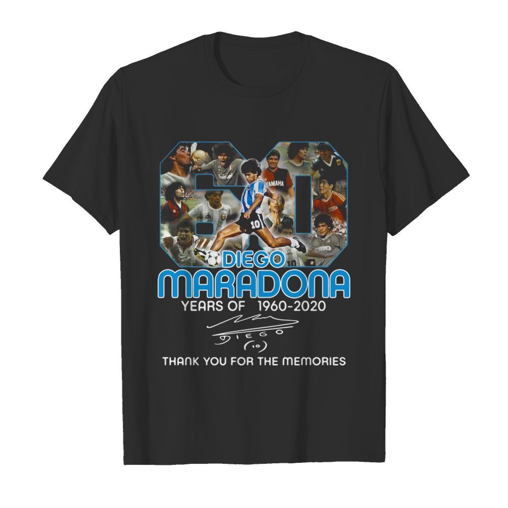 Diego Maradona 60 years of 1960 2020 signature thank you for the memories  Classic Men's T-shirt