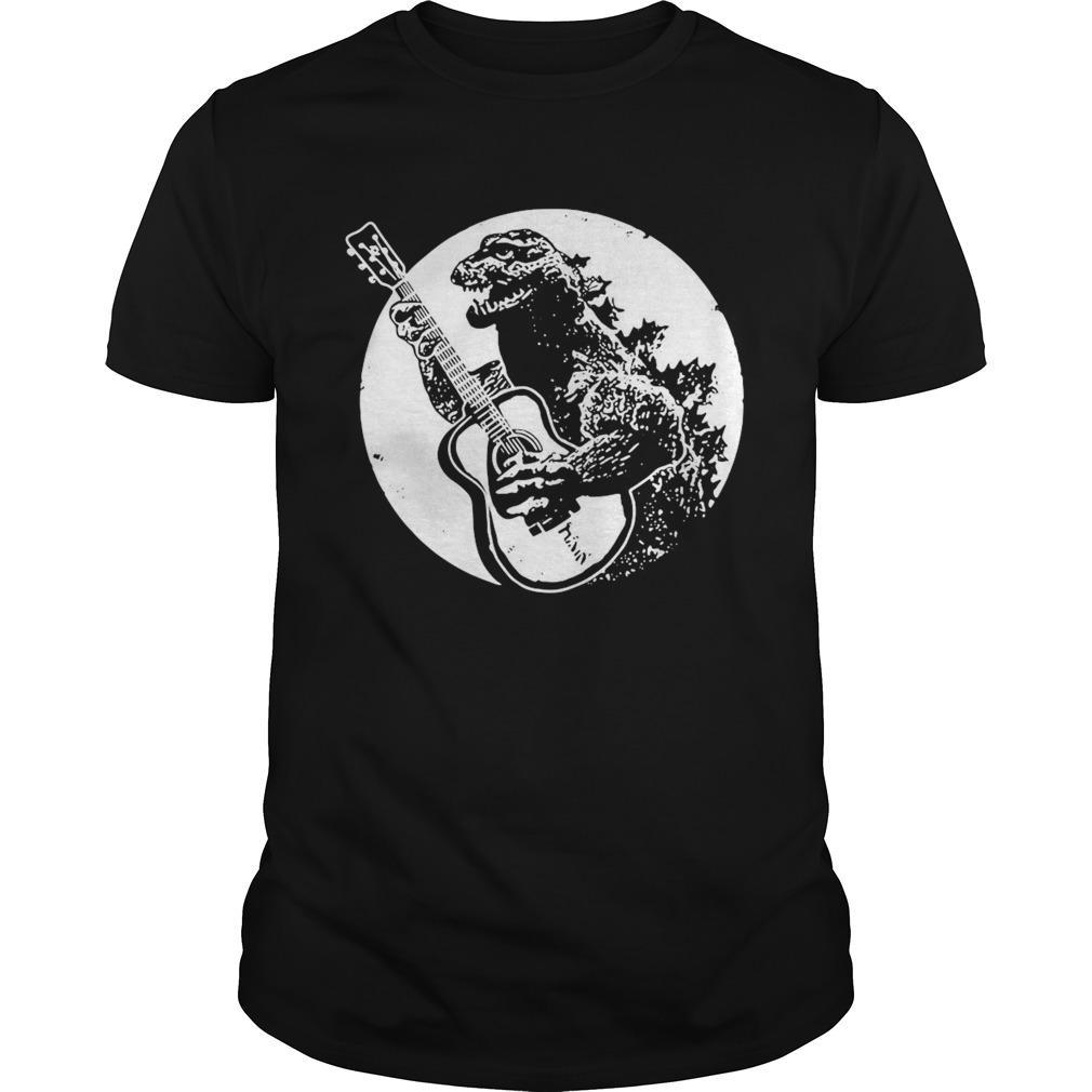 Dinosaur Godzilla Playing Guitar Cool shirt