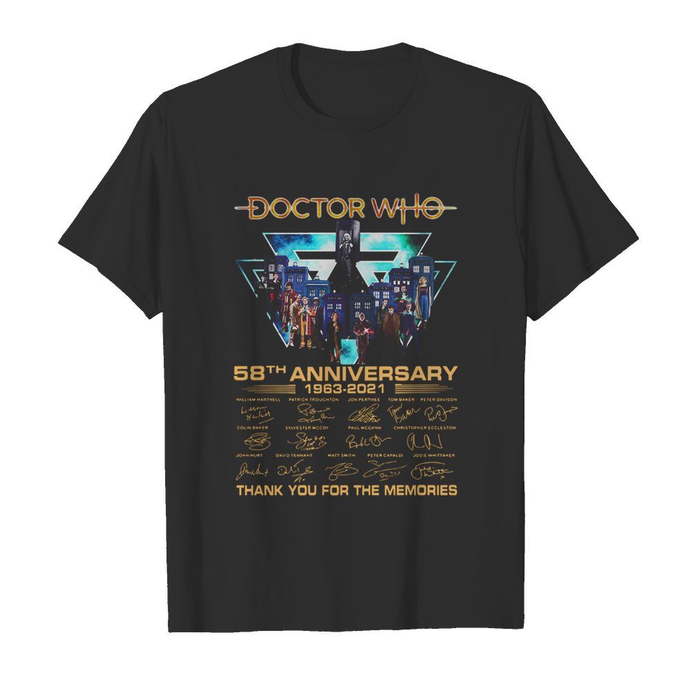 Doctor Who 58th Anniversary 1963 2021 Thank You For The Memories Signatures  Classic Men's T-shirt