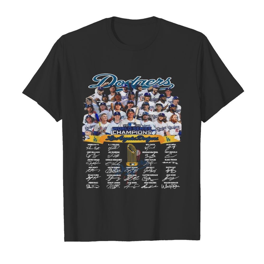 Dodgers 2020 World Series Champions Signatures shirt