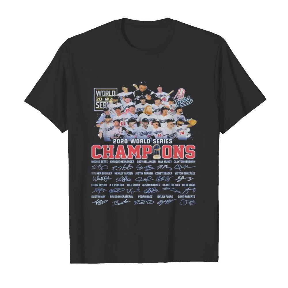 Dodgers 2020 world series champion signatures shirt