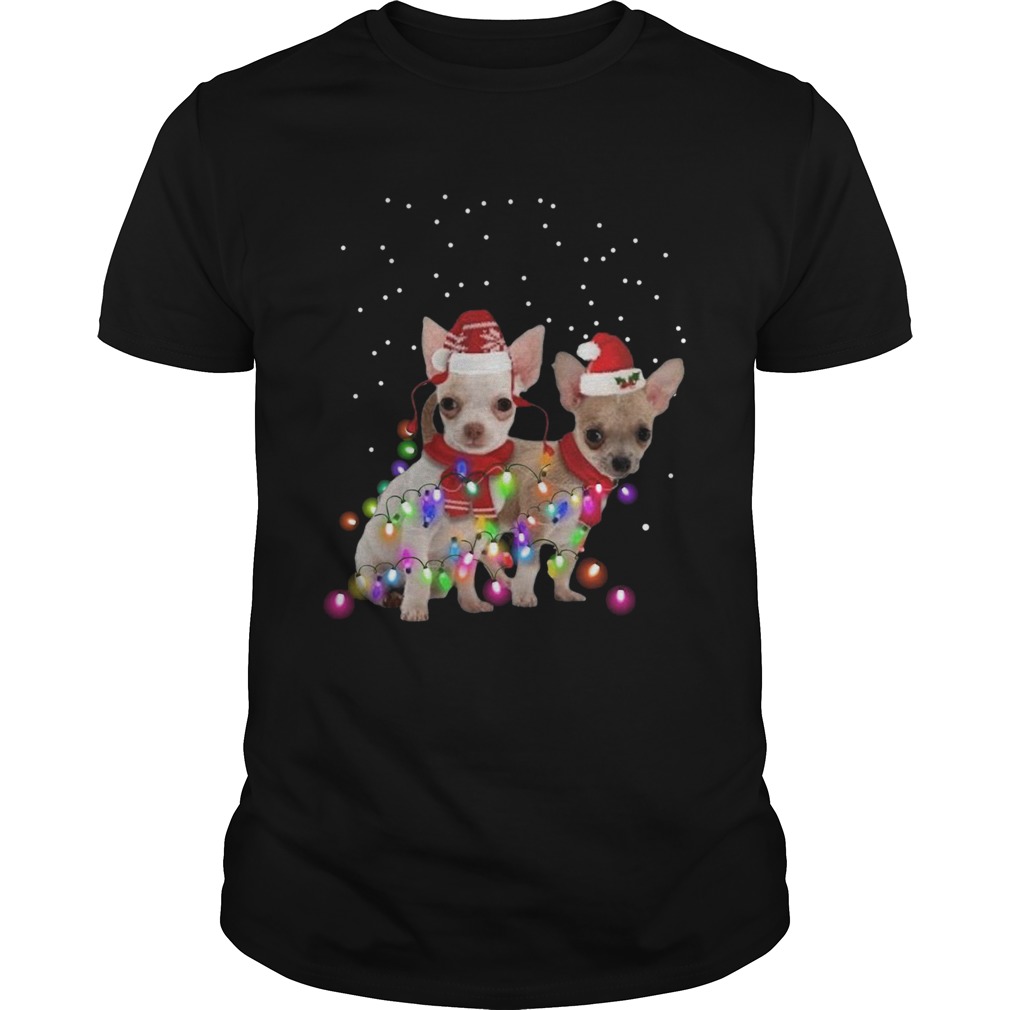 Dog Graphic Chihuahua Xmas Lights shirt