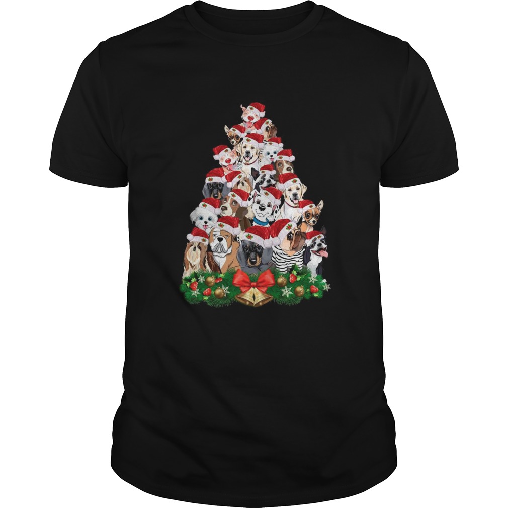 Dogs Tree Merry Christmas shirt