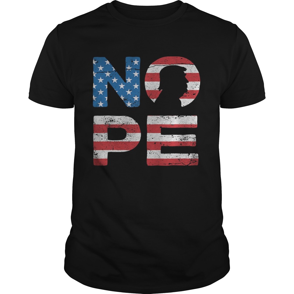 Donald trump nope no to trump funny election 2020 american flag shirt