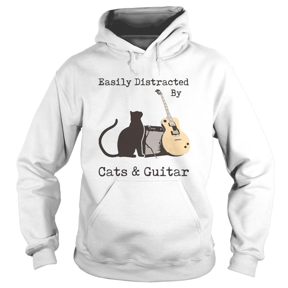 Easily Distracted By Cats And Guitar  Hoodie