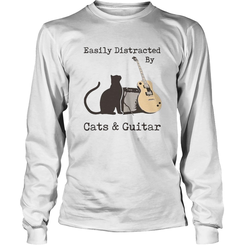 Easily Distracted By Cats And Guitar  Long Sleeve