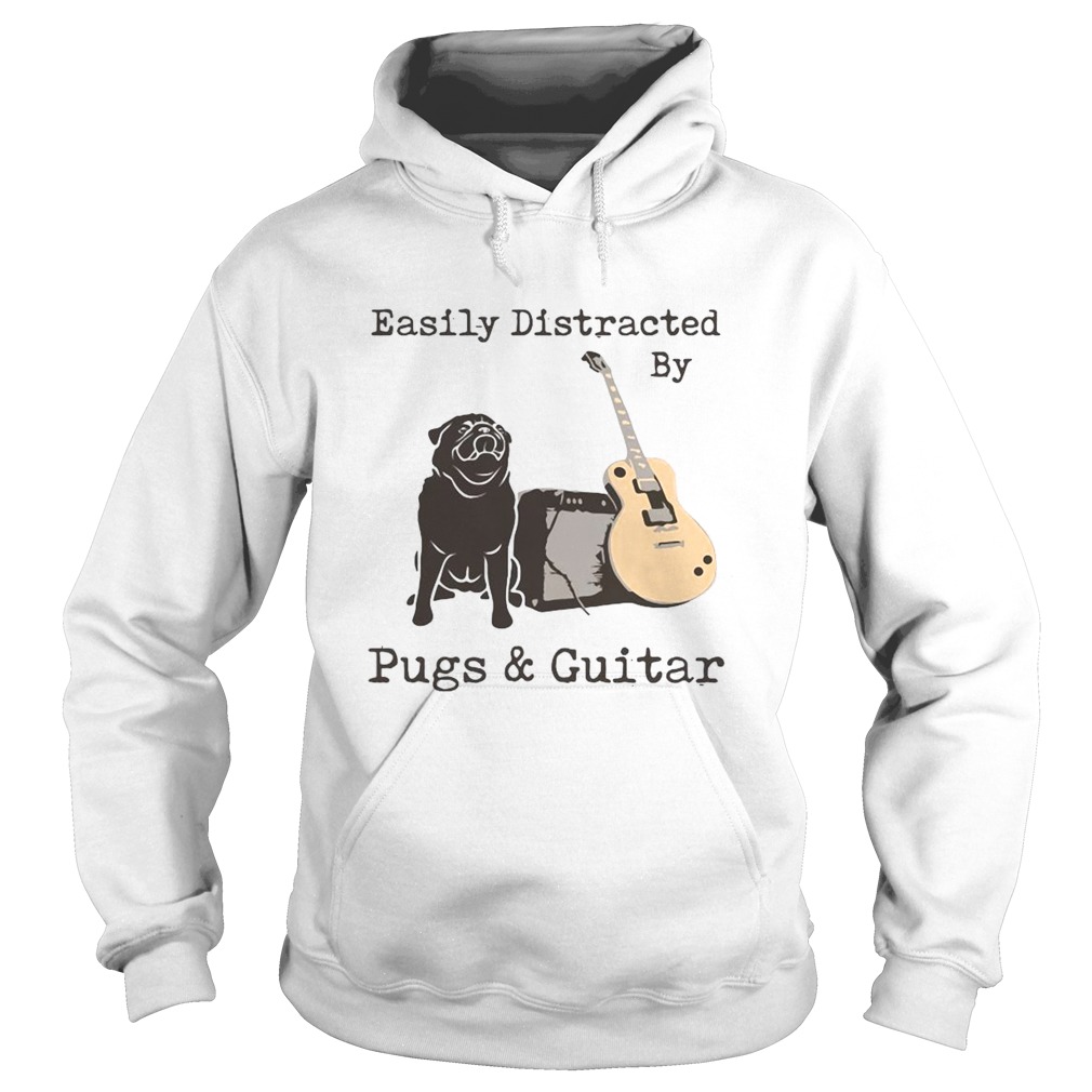 Easily Distracted By Pugs And Guitar  Hoodie