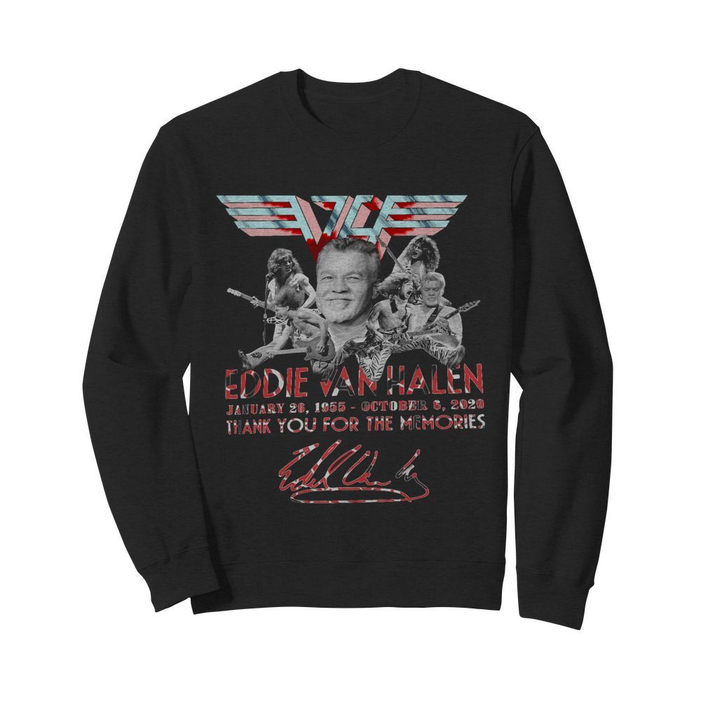 Eddie Van Halen January 26 1955 October 6 2020 Thank You For The Memories Signature  Unisex Sweatshirt