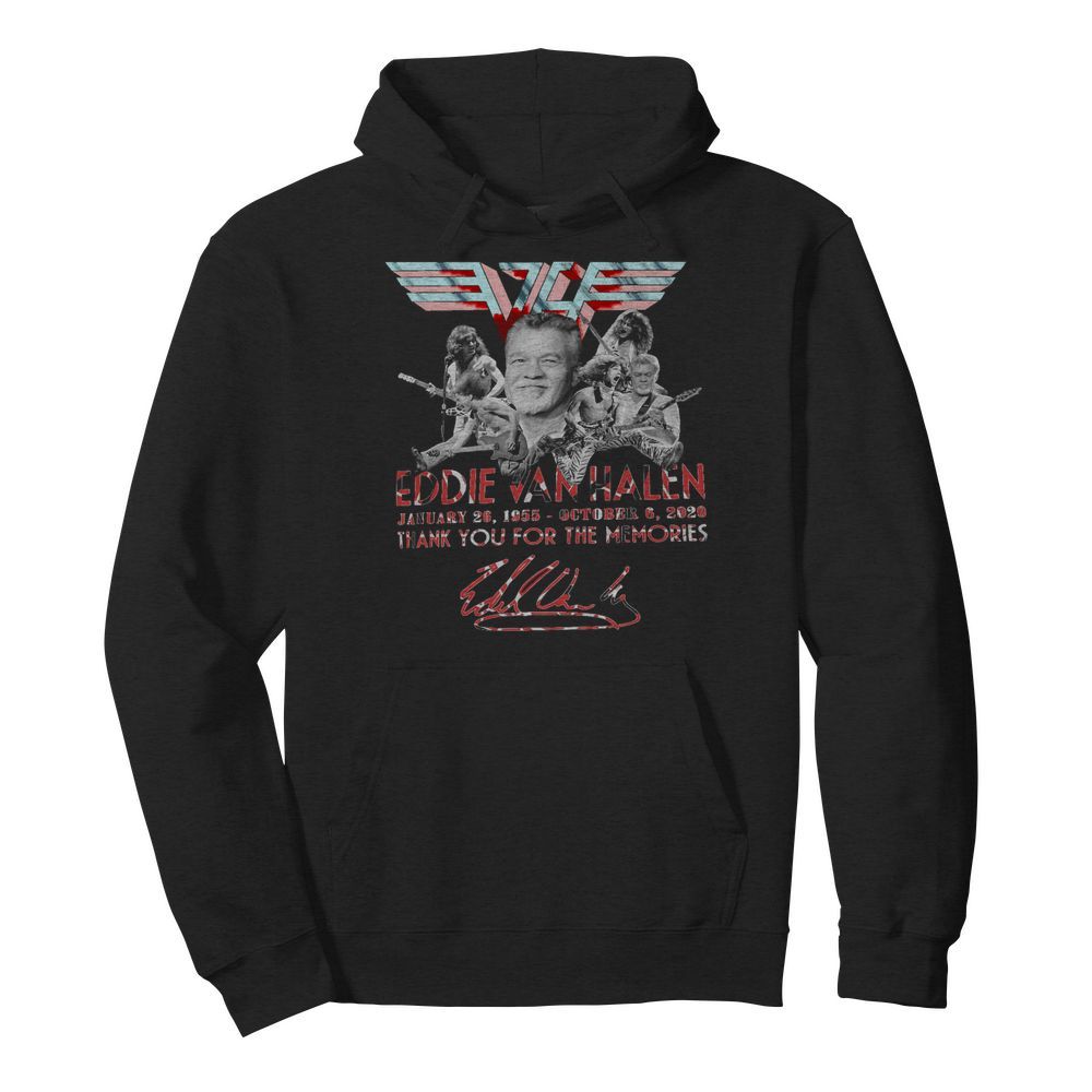 Eddie Van Halen January 26 1955 October 6 2020 Thank You For The Memories Signature  Unisex Hoodie