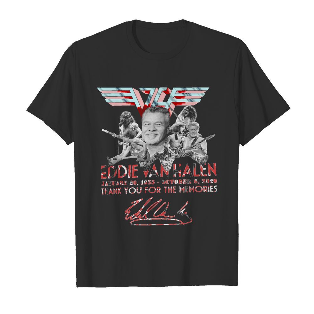 Eddie Van Halen January 26 1955 October 6 2020 Thank You For The Memories Signature  Classic Men's T-shirt