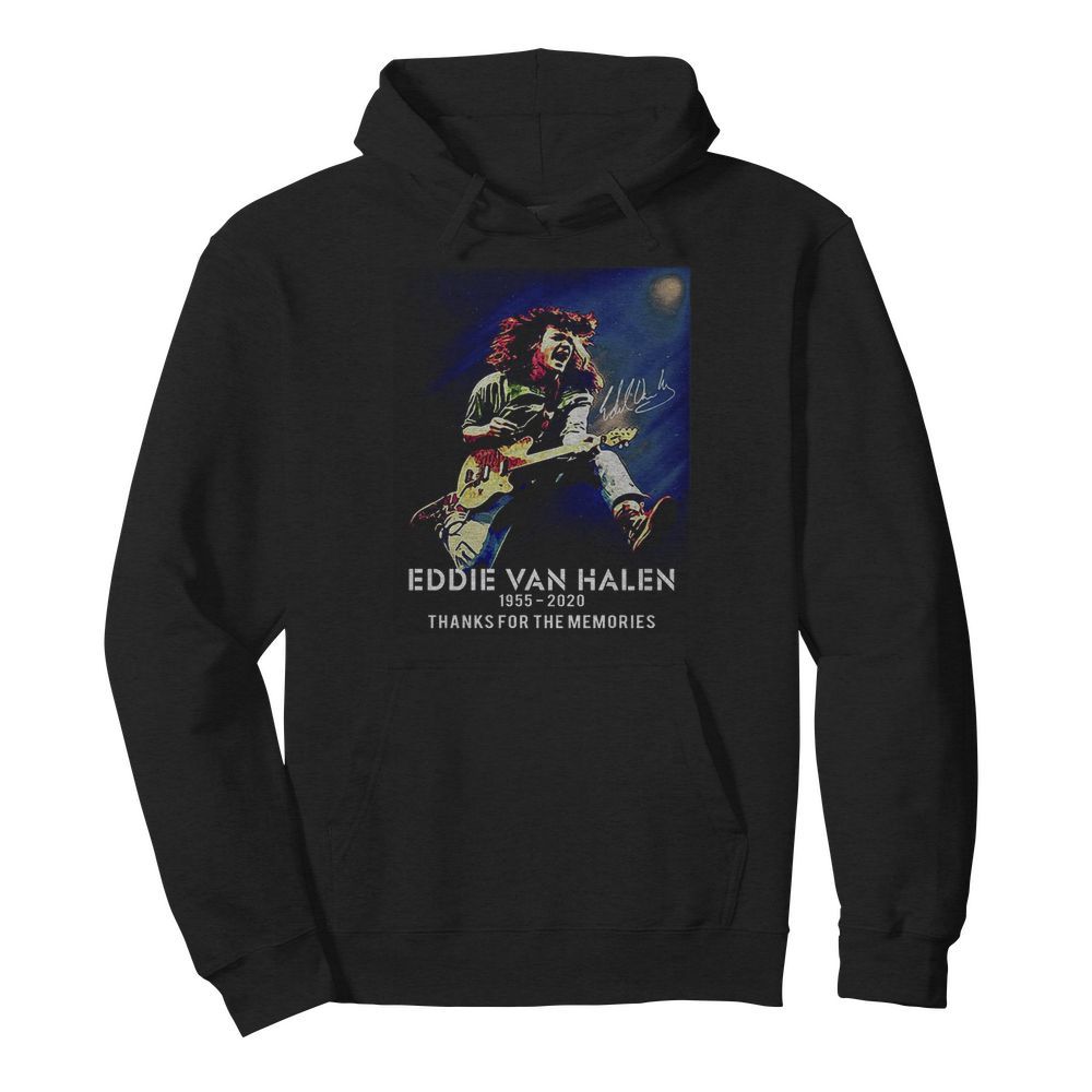 Eddie Van Halen Playing Guitar 1955 2020 Thank For The Memories Signature  Unisex Hoodie