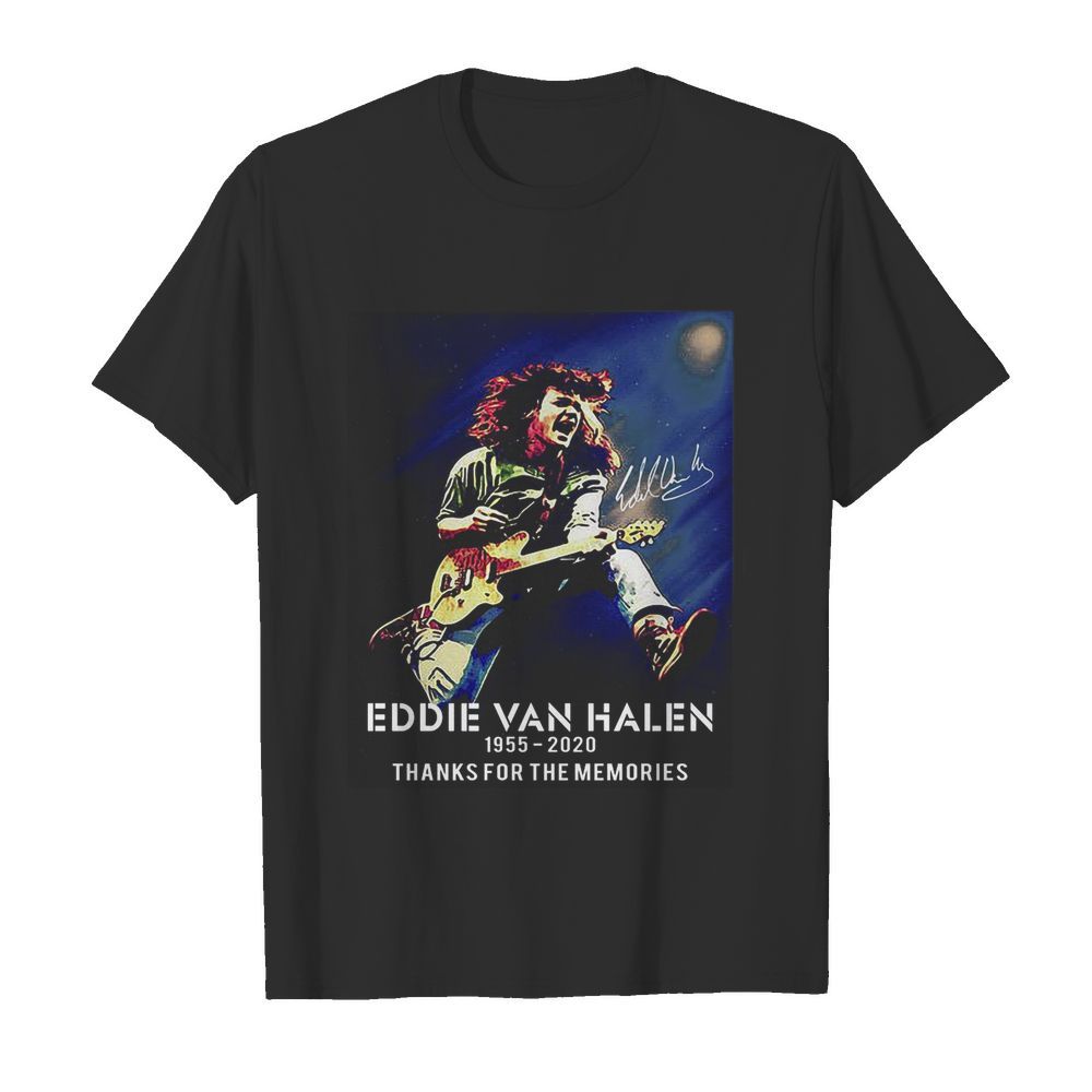 Eddie Van Halen Playing Guitar 1955 2020 Thank For The Memories Signature  Classic Men's T-shirt