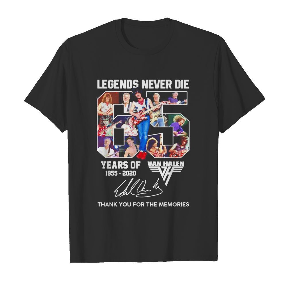 Eddie Van Halen legends never die 65 years of 1955 2020 thank you for the memories shirt