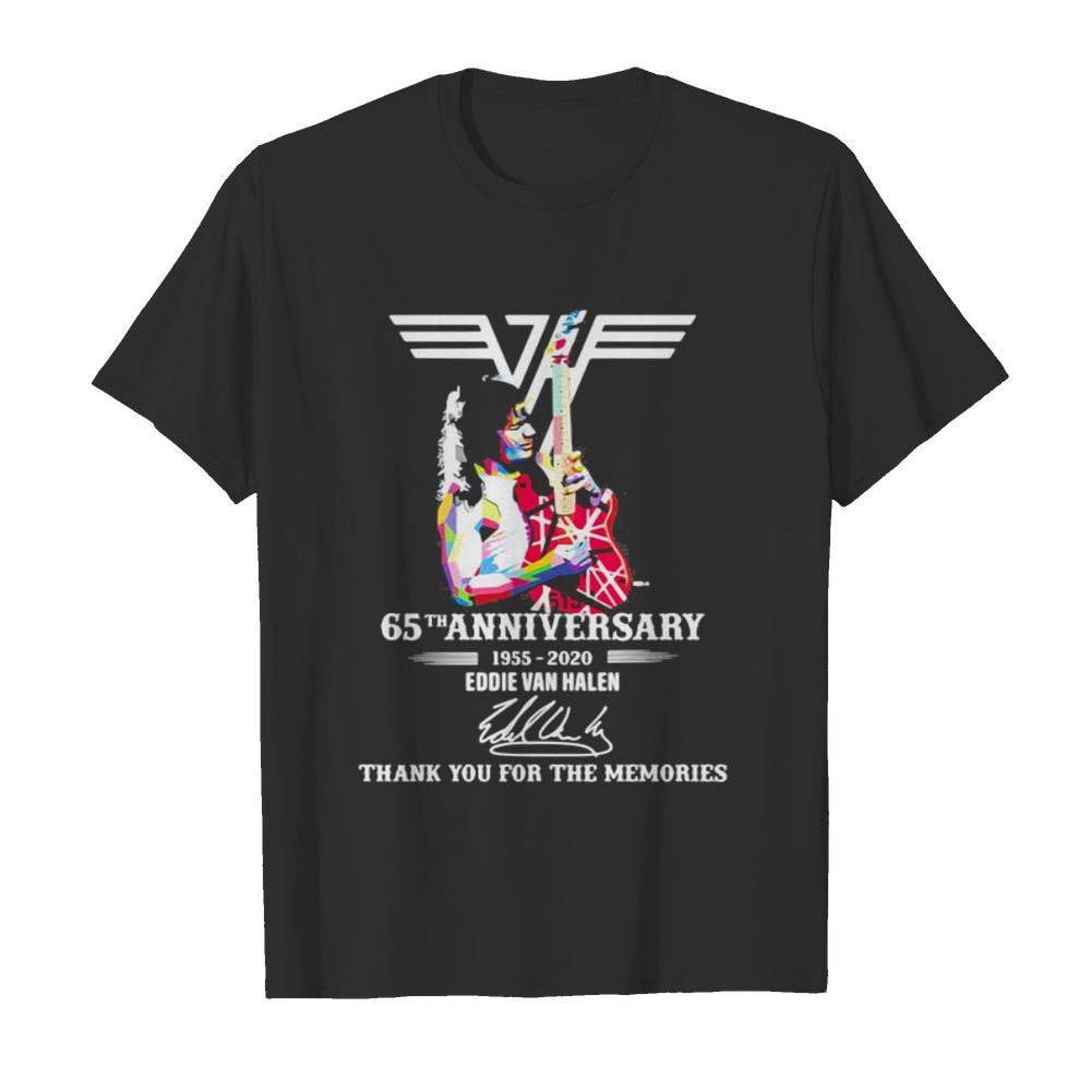 Eddie van halen 65th anniversary 1955 2020 thank for the memories signatures shirt