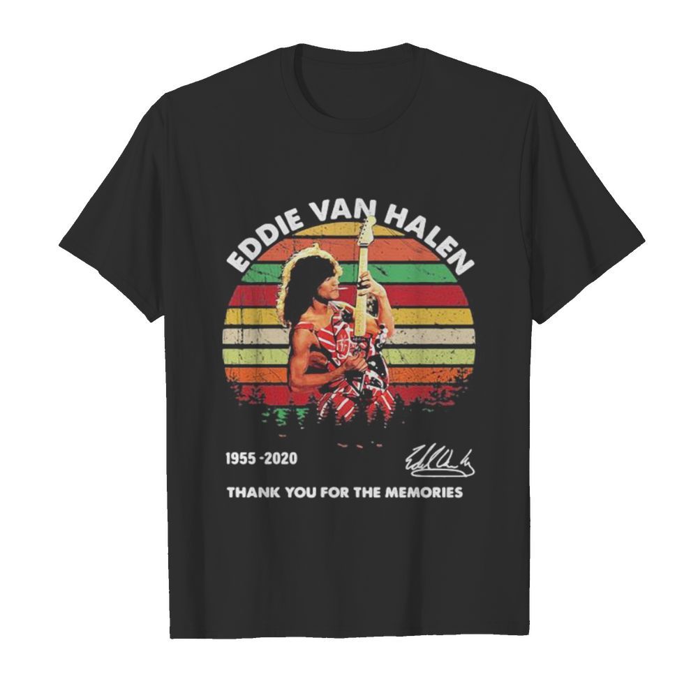 Eddie van halen 65th anniversary 1955 2020 thank for the memories signatures vintage retro shirt