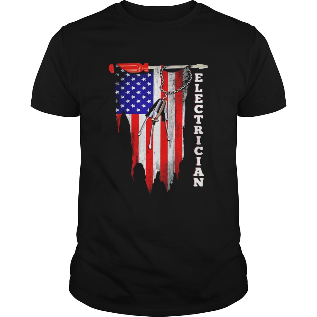 Electrician american flag shirt