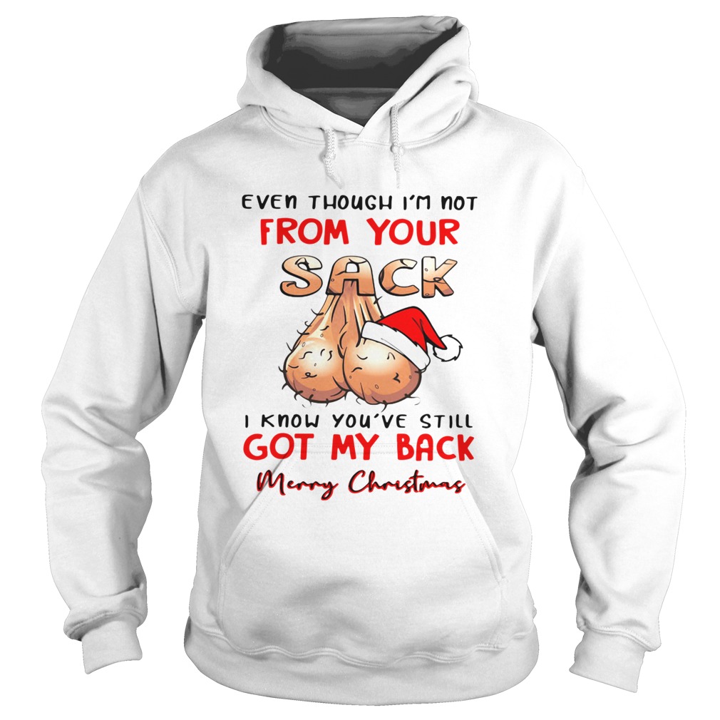 Even Though Im Not From Your Sack I Know Youve Still Got My Back Merry Christmas  Hoodie