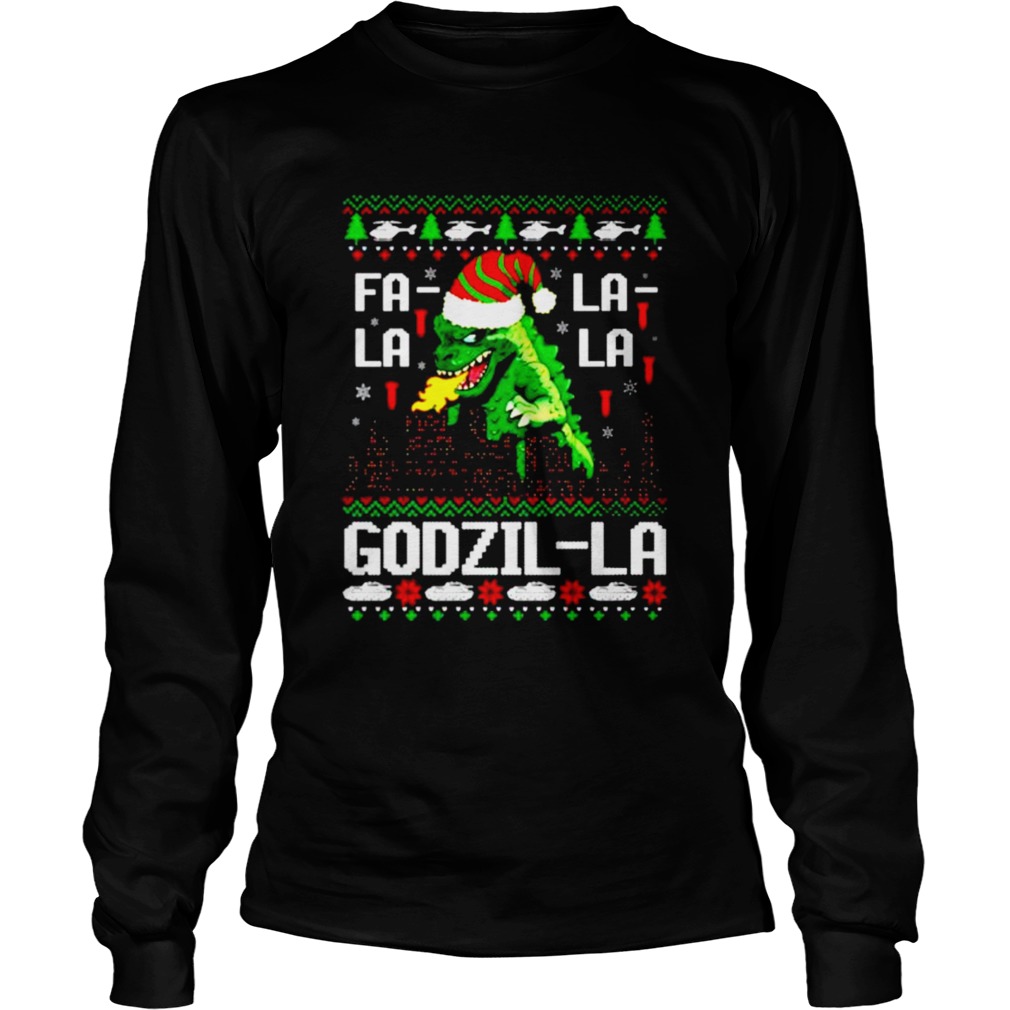 Fa La La La Godzilla Christmas  Long Sleeve