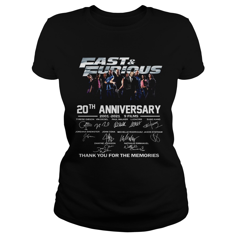 Fast And Furious 20th Anniversary 2001 2012 9 Films Thank You For The Memories Signature  Classic Ladies