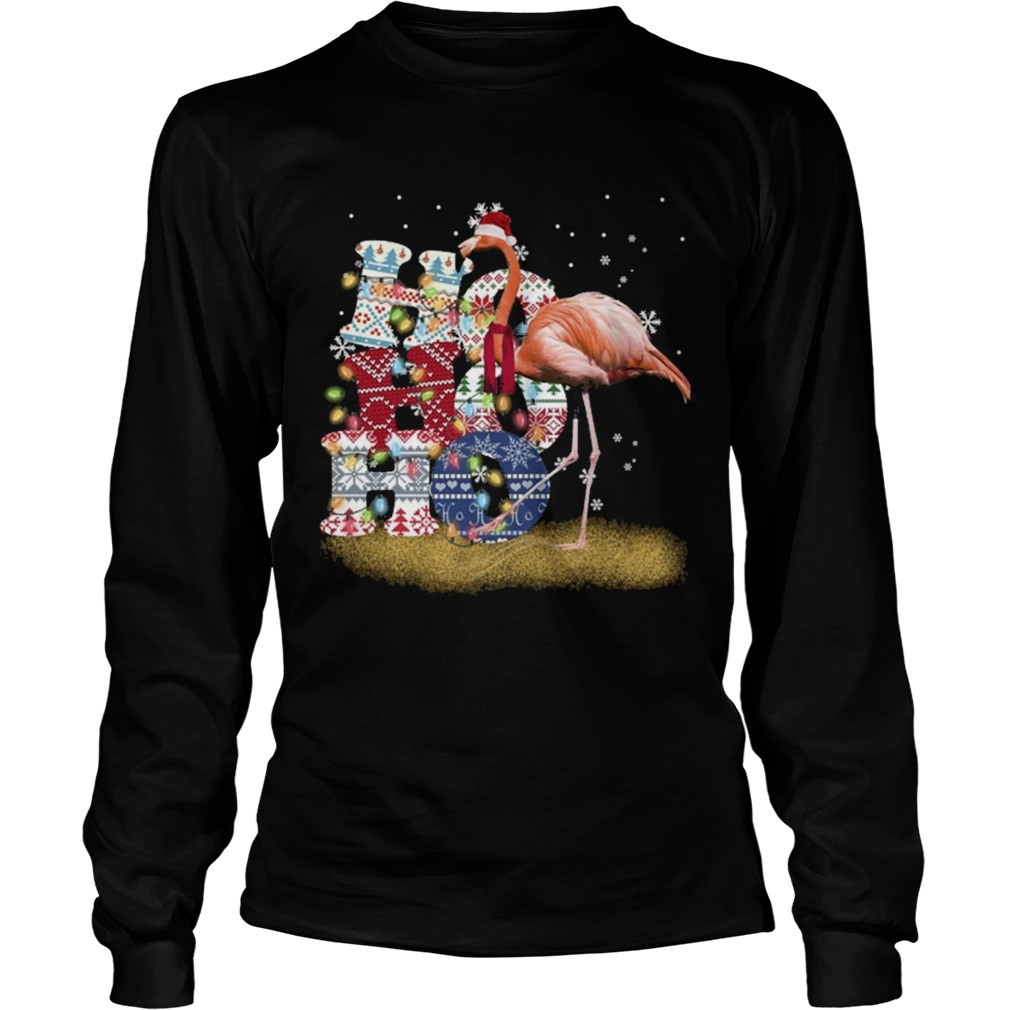 Flamingo Ho Ho Ho Christmas  Long Sleeve