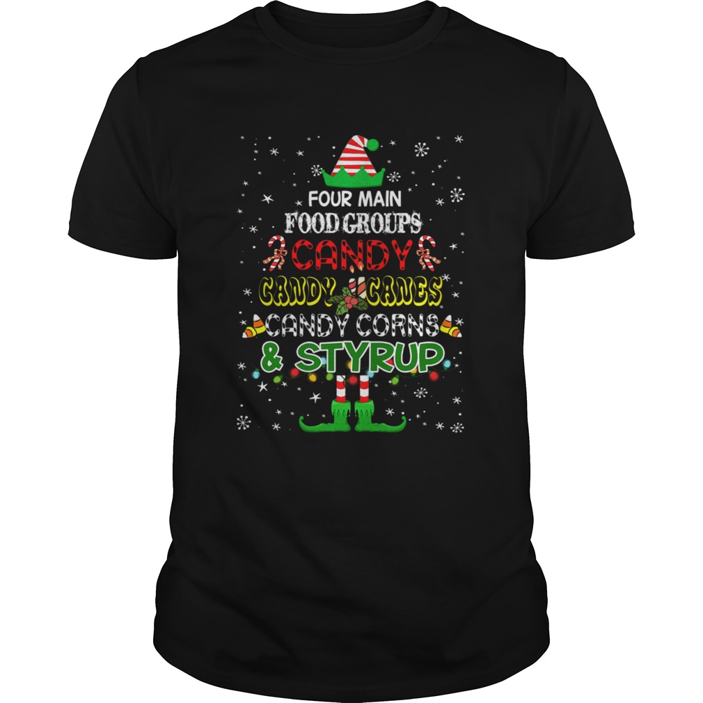 Four Main Food Groups Sweatmeat Lover Elf Christmas Holiday shirt