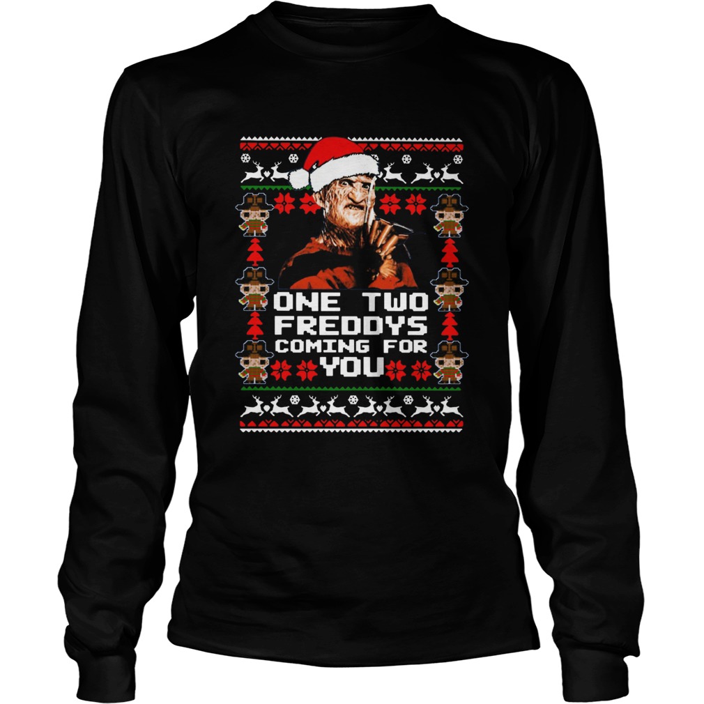 Freddy Krueger Christmas One Two Freddys Coming For You  Long Sleeve