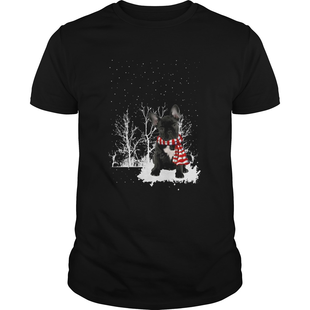 French Bulldog Snow Scarf Christmas shirt