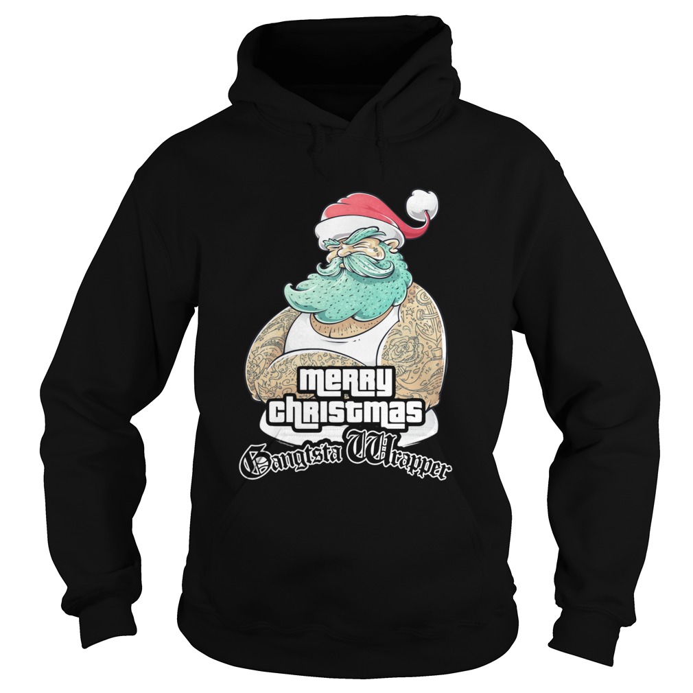 Gangsta Wrapper Merry Christmas Holidays Gamer Gangsta Wrapper  Hoodie