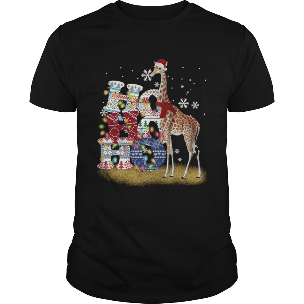 Giraffe Ho Ho Ho Christmas shirt