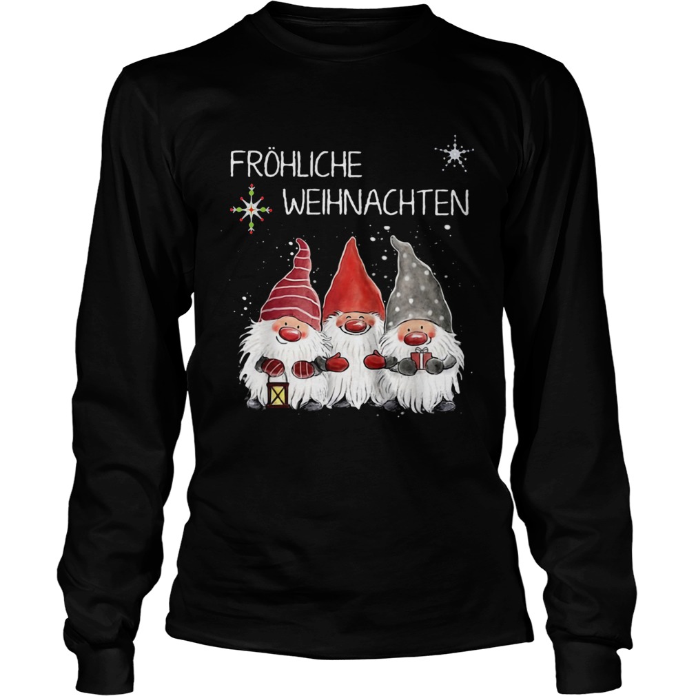 Gnomes Frhliche Weihnachten Christmas  Long Sleeve