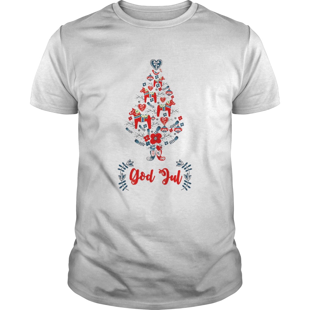 God Jul Dala Horse Tree Swedish shirt