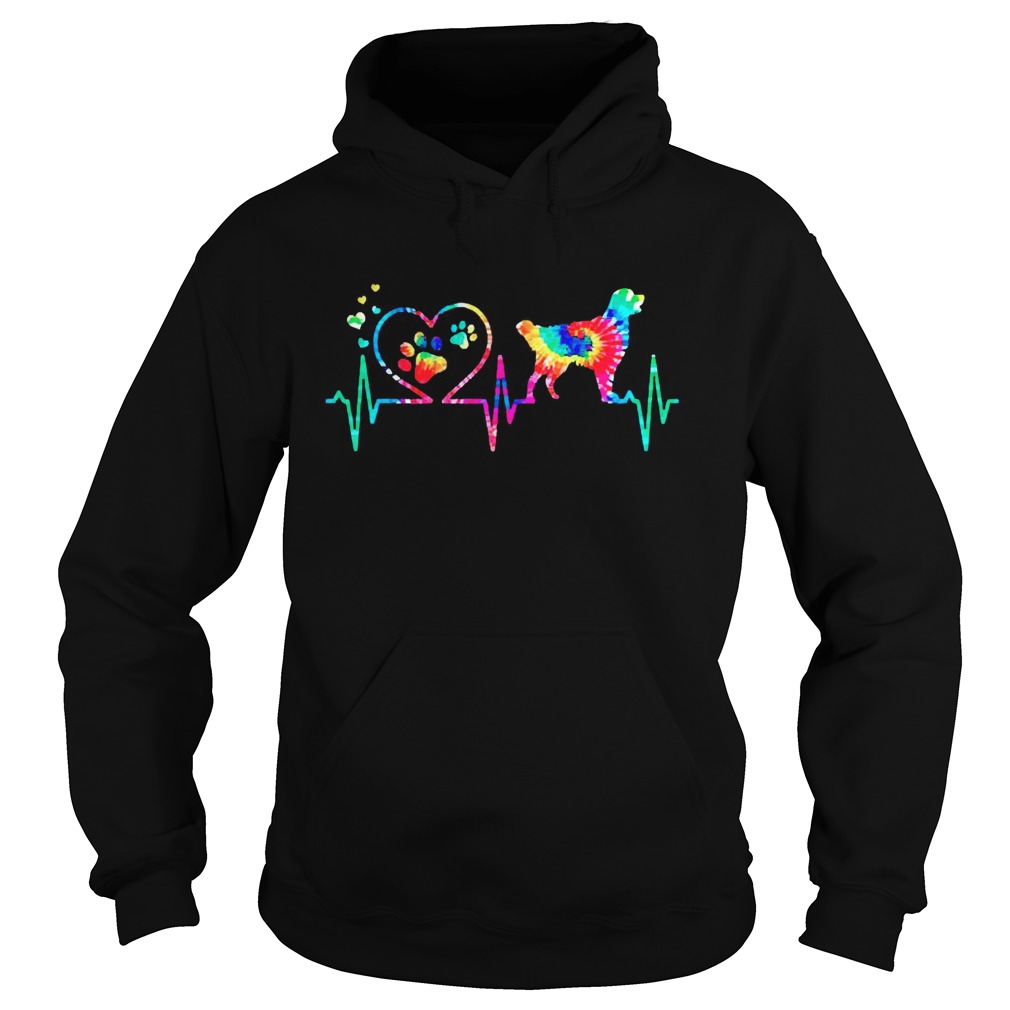 Golden Retriever Heartbeat Art Paint  Hoodie