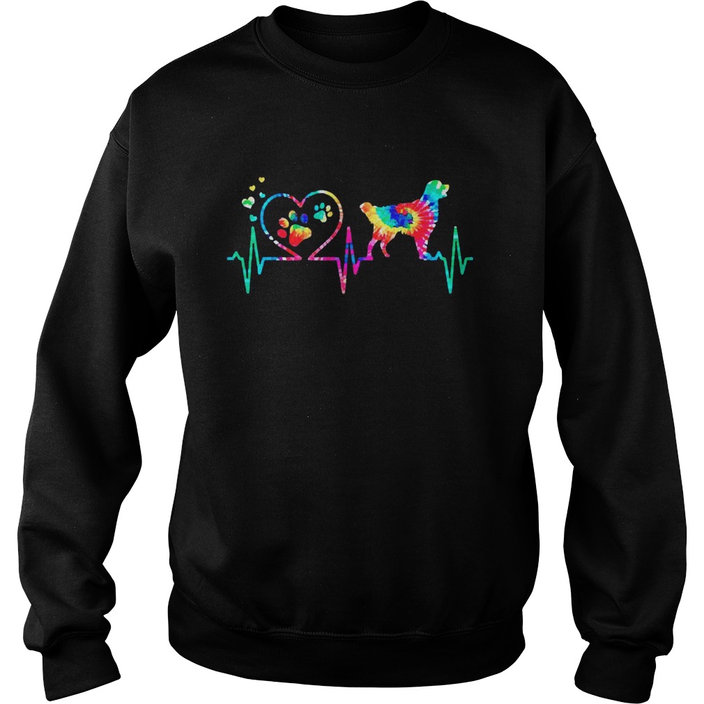 Golden Retriever Heartbeat Art Paint  Sweatshirt