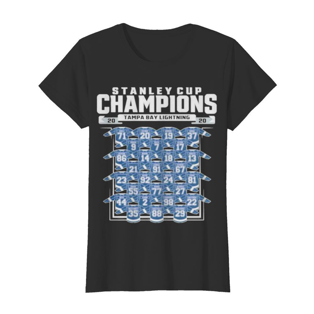 Good Tampa Bay Lightning 2020 Stanley Cup Champions Roster  Classic Women's T-shirt