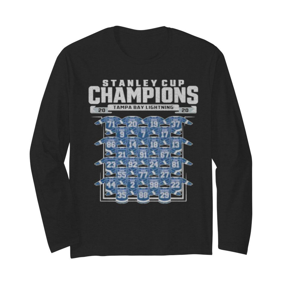 Good Tampa Bay Lightning 2020 Stanley Cup Champions Roster  Long Sleeved T-shirt 