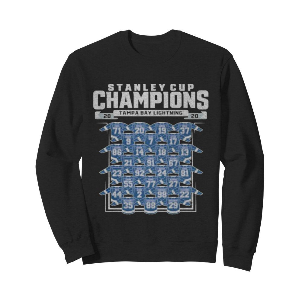 Good Tampa Bay Lightning 2020 Stanley Cup Champions Roster  Unisex Sweatshirt