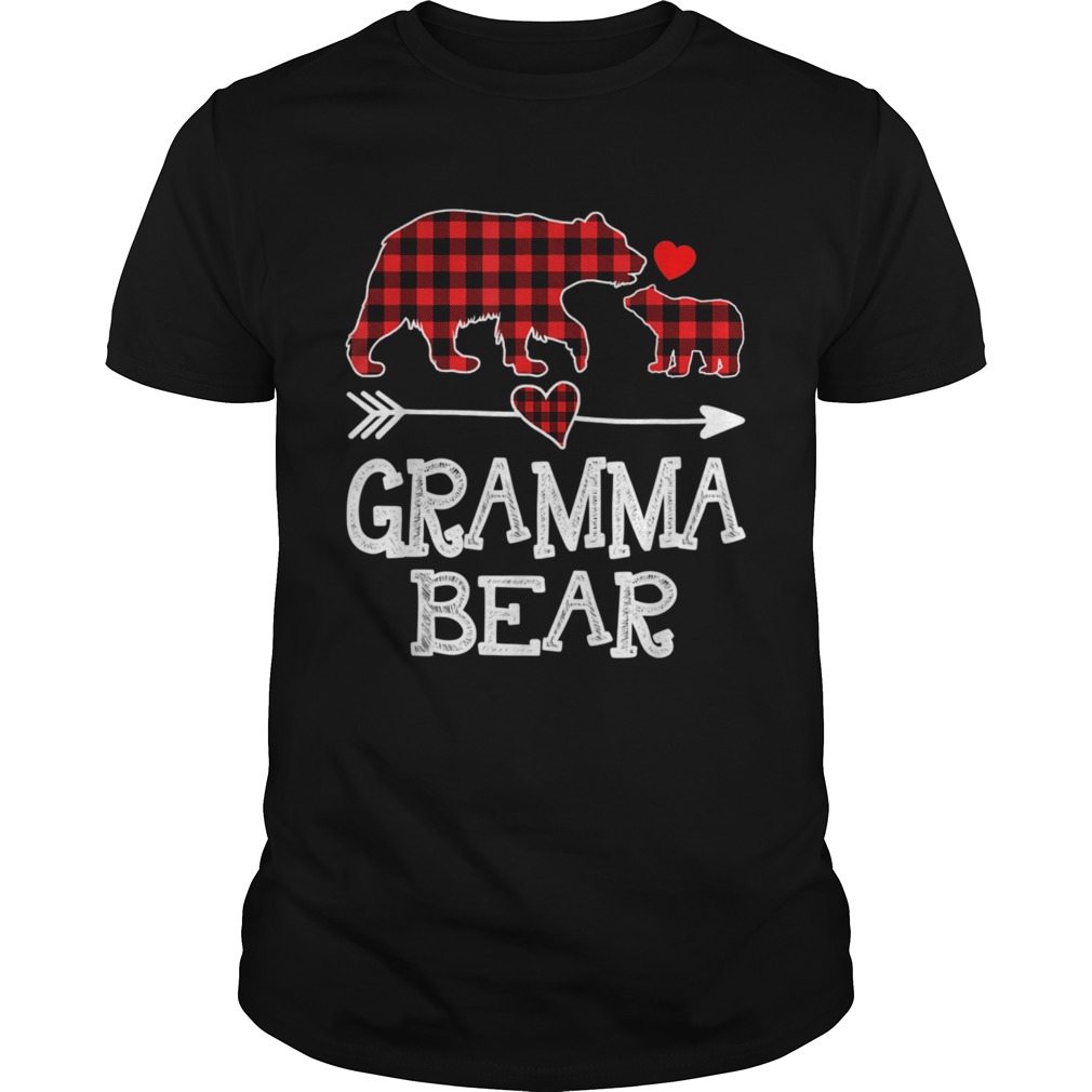 Gramma Bear Christmas Pajama Red Plaid Buffalo shirt