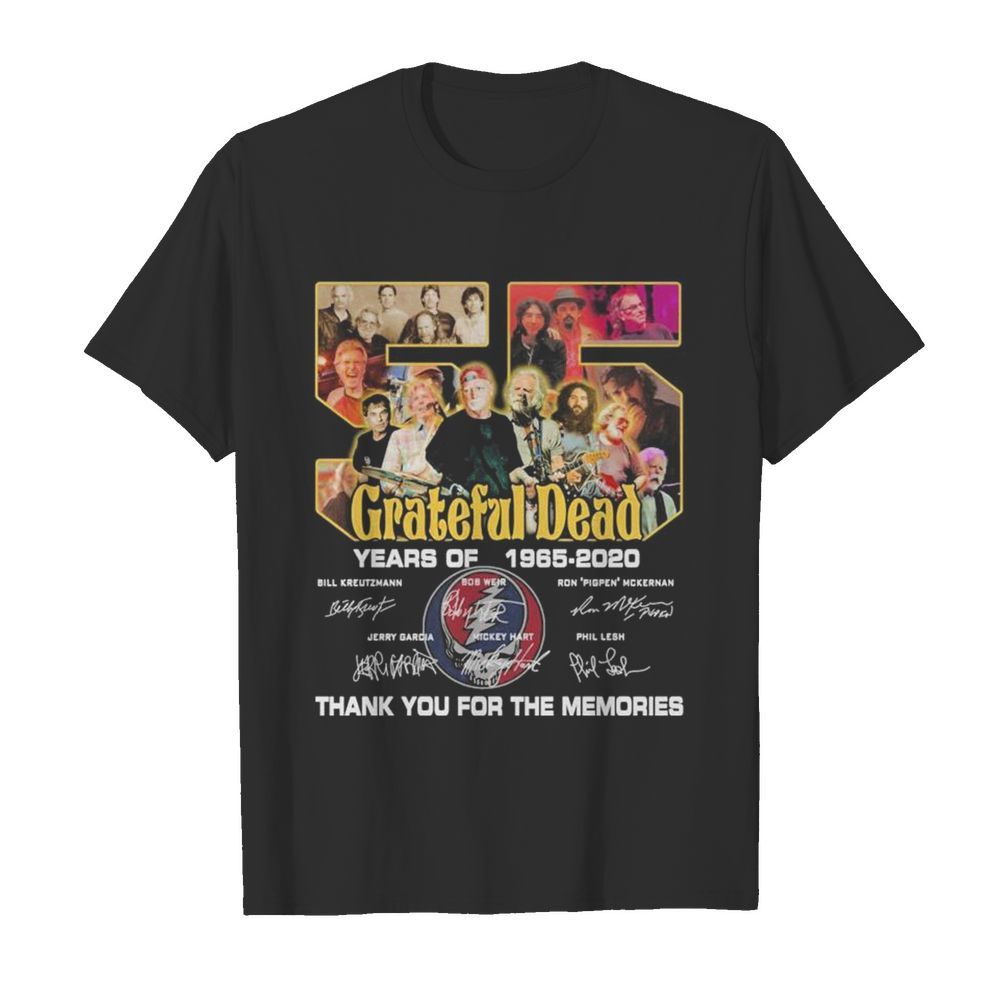 Grateful Dead 55 years of 1965 2020 thank you for the memories signatures shirt