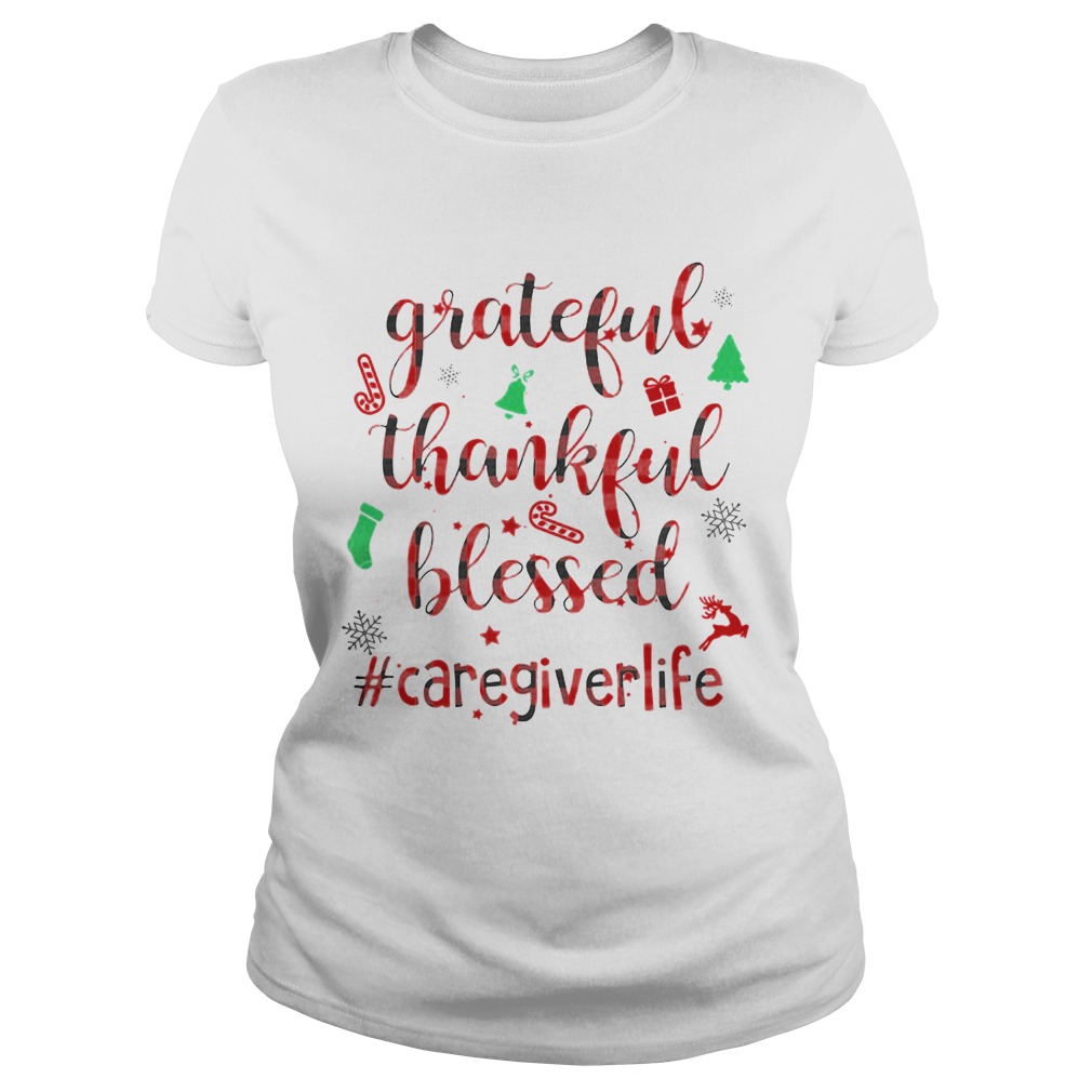 Grateful Thankful Blessed Caregiverlife Merry Xmas  Classic Ladies