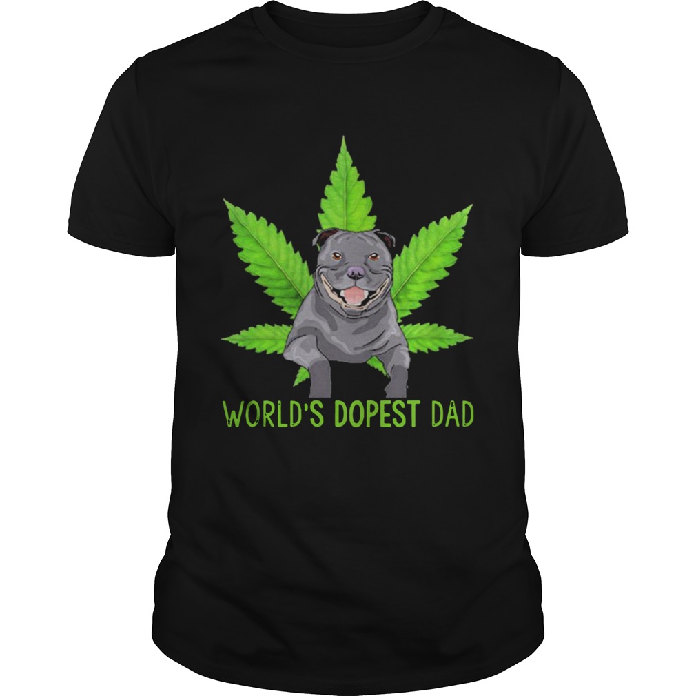 Great Weed Pitbull Worlds Dopest Dad shirt