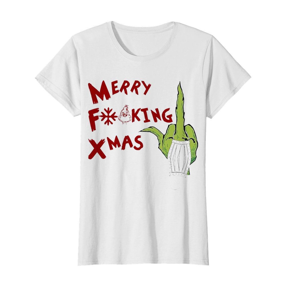 Grinch Hand Merry Fucking Xmas Christmas  Classic Women's T-shirt