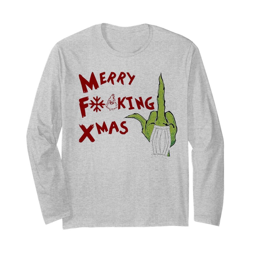 Grinch Hand Merry Fucking Xmas Christmas  Long Sleeved T-shirt 