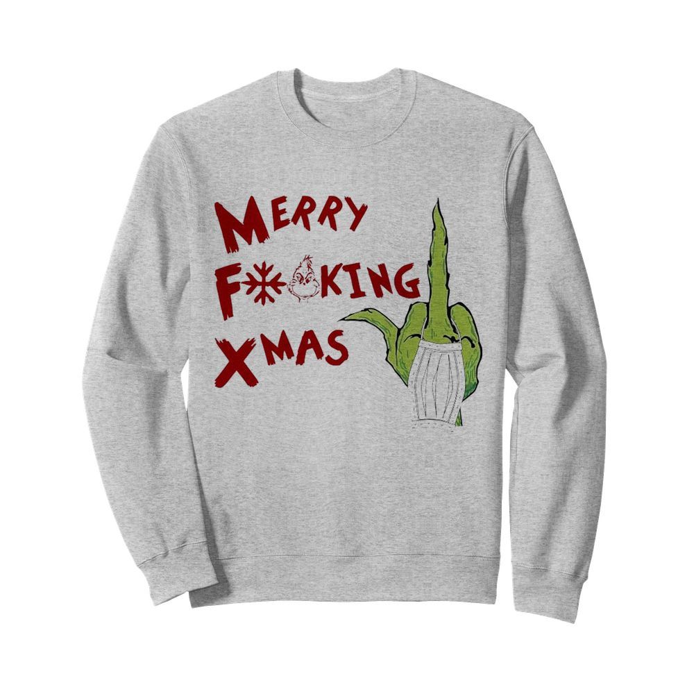 Grinch Hand Merry Fucking Xmas Christmas  Unisex Sweatshirt