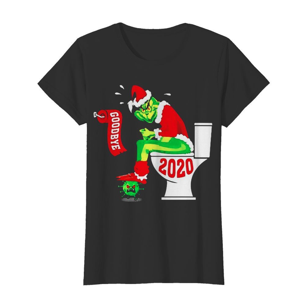 Grinch Santa toilet Goodbye Coronavirus 2020  Classic Women's T-shirt