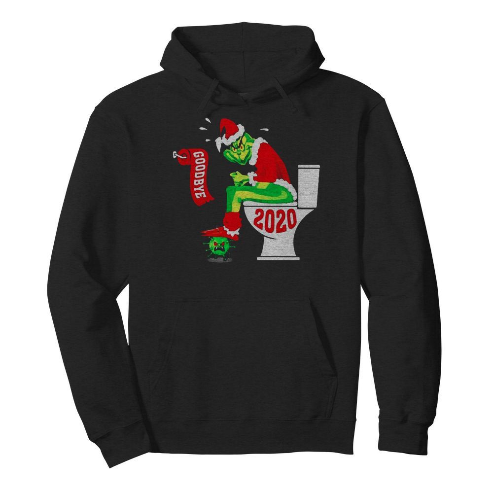 Grinch Santa toilet Goodbye Coronavirus 2020  Unisex Hoodie