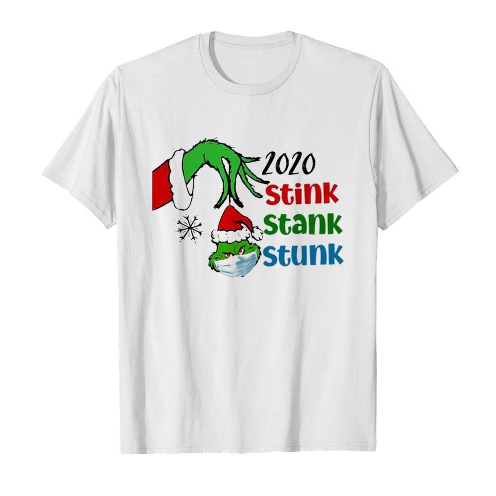 Grinch face mask Santa 2020 Stink Stank Stunk Christmas shirt