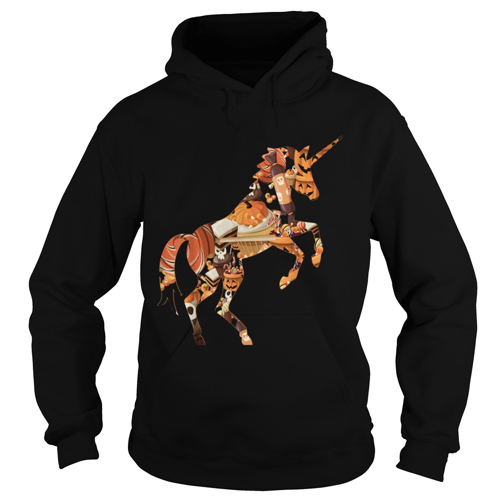 Halloween Unicorn Candy Corn Pumpkins  Hoodie