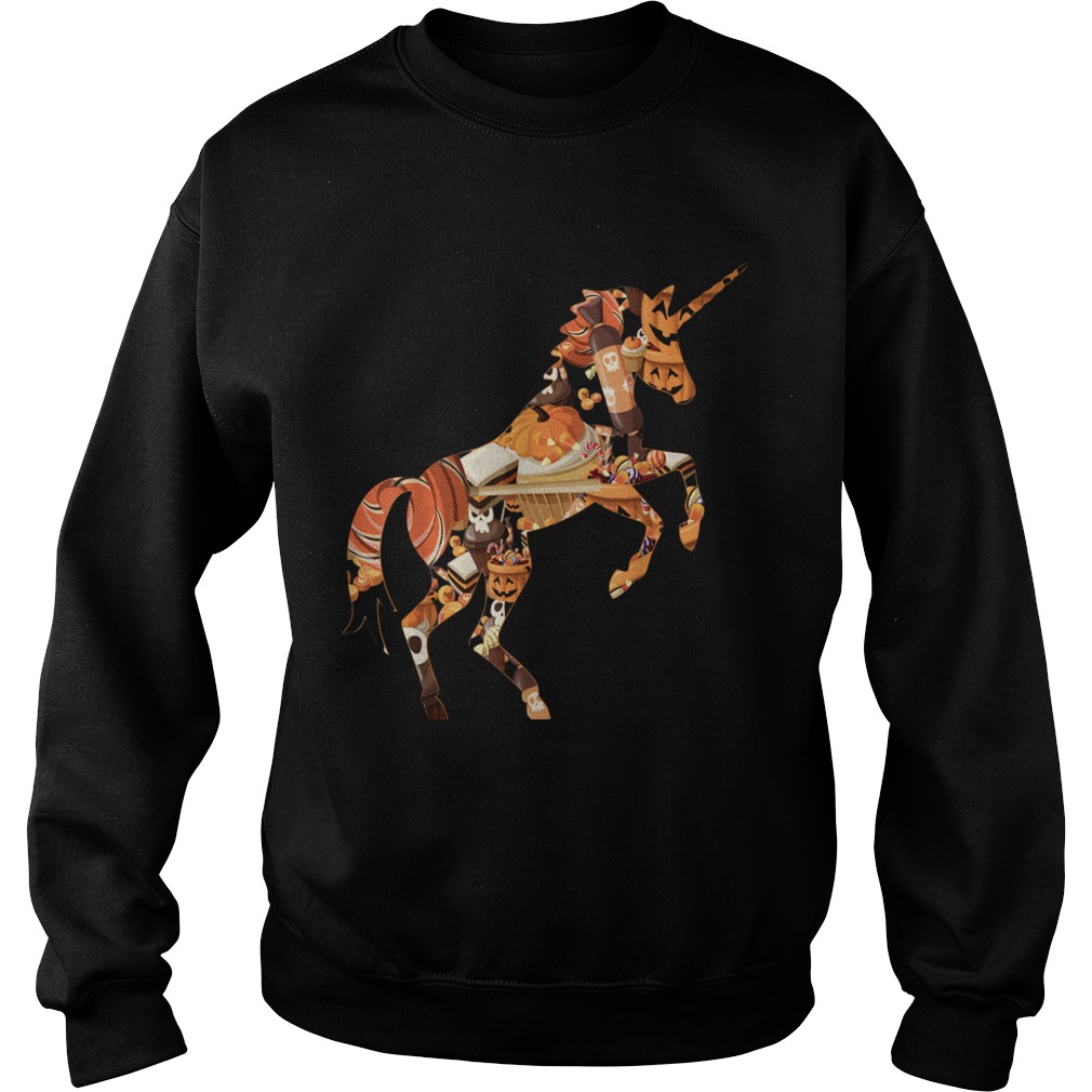 Halloween Unicorn Candy Corn Pumpkins  Sweatshirt