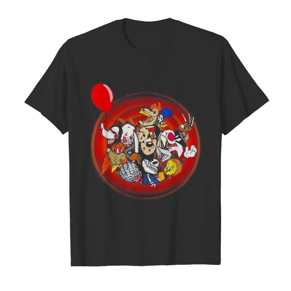 Halloween horror characters cartoon shirt