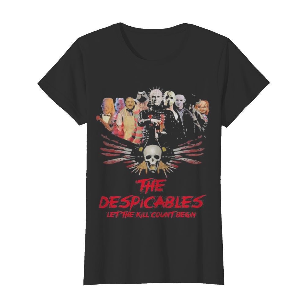 Halloween horror characters the despicables let the kill count begin skull  Classic Women's T-shirt